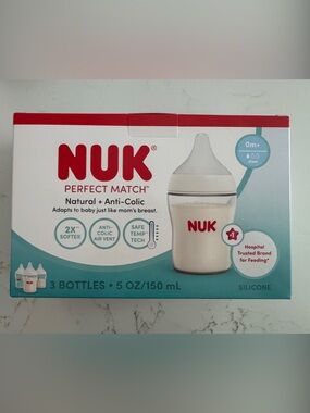 NUK Perfect Match Silicone Baby Bottle - White